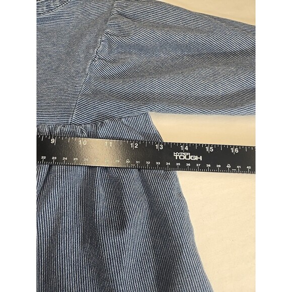 Zara Girls Dress‎ 2-3 Years Blue White Pinstripe Balloon Sleeve Dress Tunic - Picture 5 of 5
